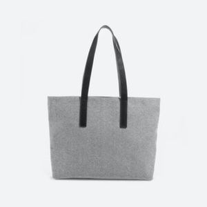 Everlane The Twill Tote - Reverse Denim with Black Leather